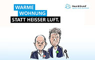 Grafik Aktionstag: Karikatur von Olaf Scholz und Rudolf Habeck mit Slogan
