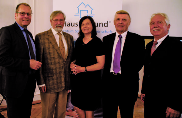 Neu im Vorstand des Landesverbands: Jutta Gass aus Simmern zusammen mit den Präsidiumsmitgliedern (v.l.) Christoph Schöll, Karlheinz Glogger, Manfred Leyendecker und Rudi Keßler.